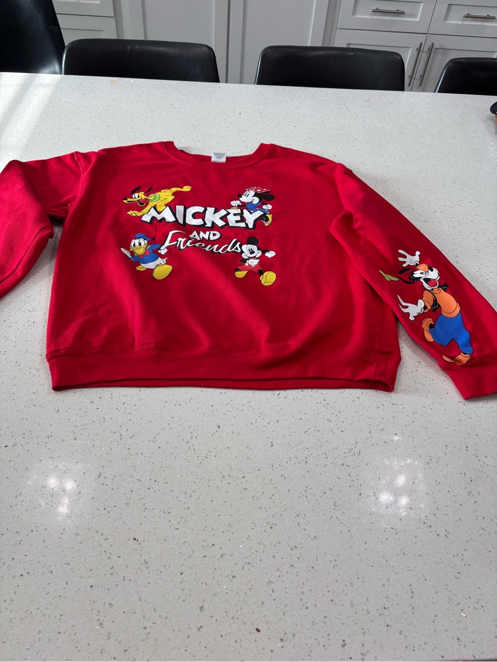 Women’s Disney Mickey and Friends Red Sweatshirt Size Large 11-13